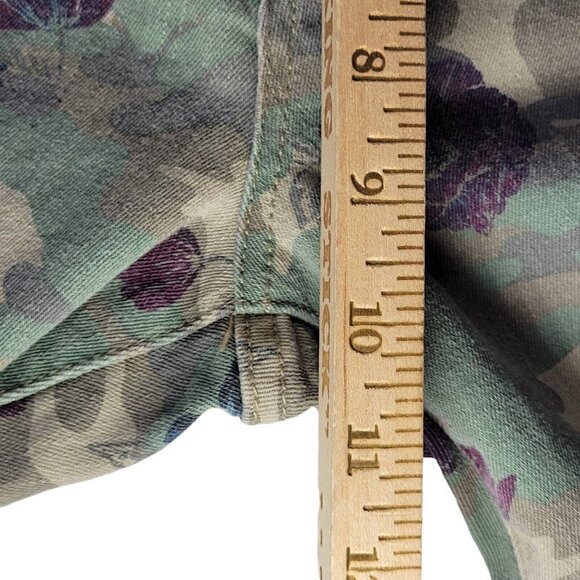 Seven7 Camo Ankle Skinny Jeans Size 8 Floral Mid Rise Green 30X27 Stretch - Picture 10 of 12